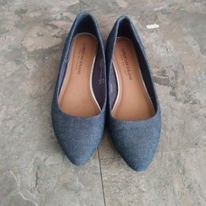 Christian Siriano blue denim pointed flats